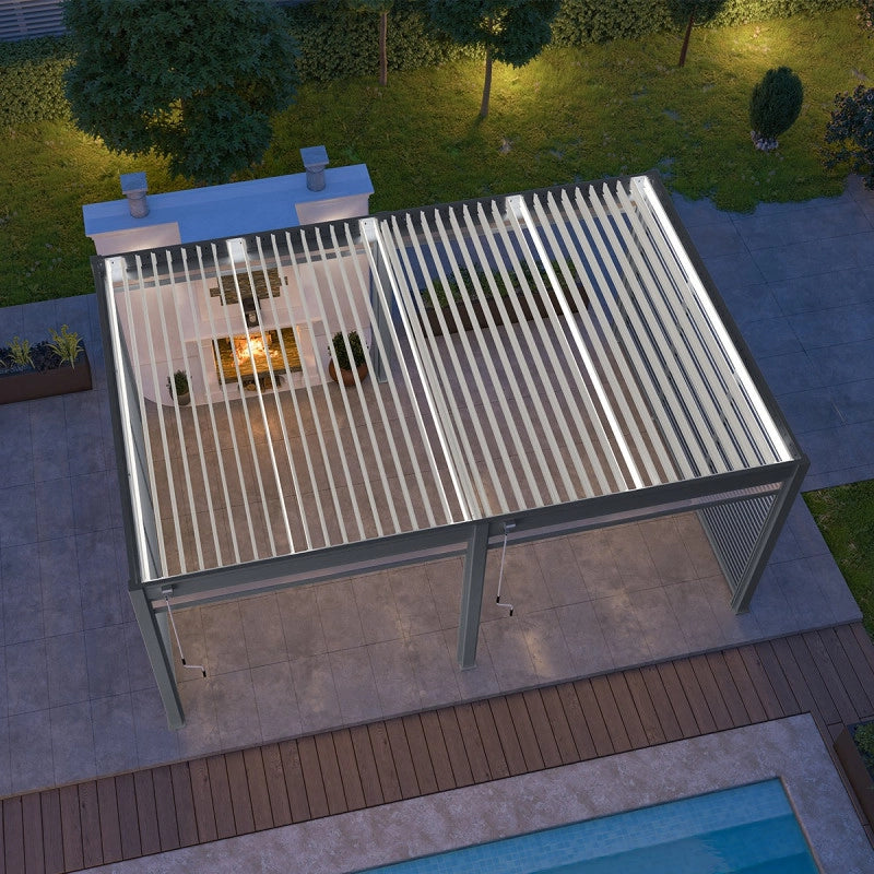 Pergola bioclimatica Ombréa VS autoportante 4x6M - Antracite/bianco