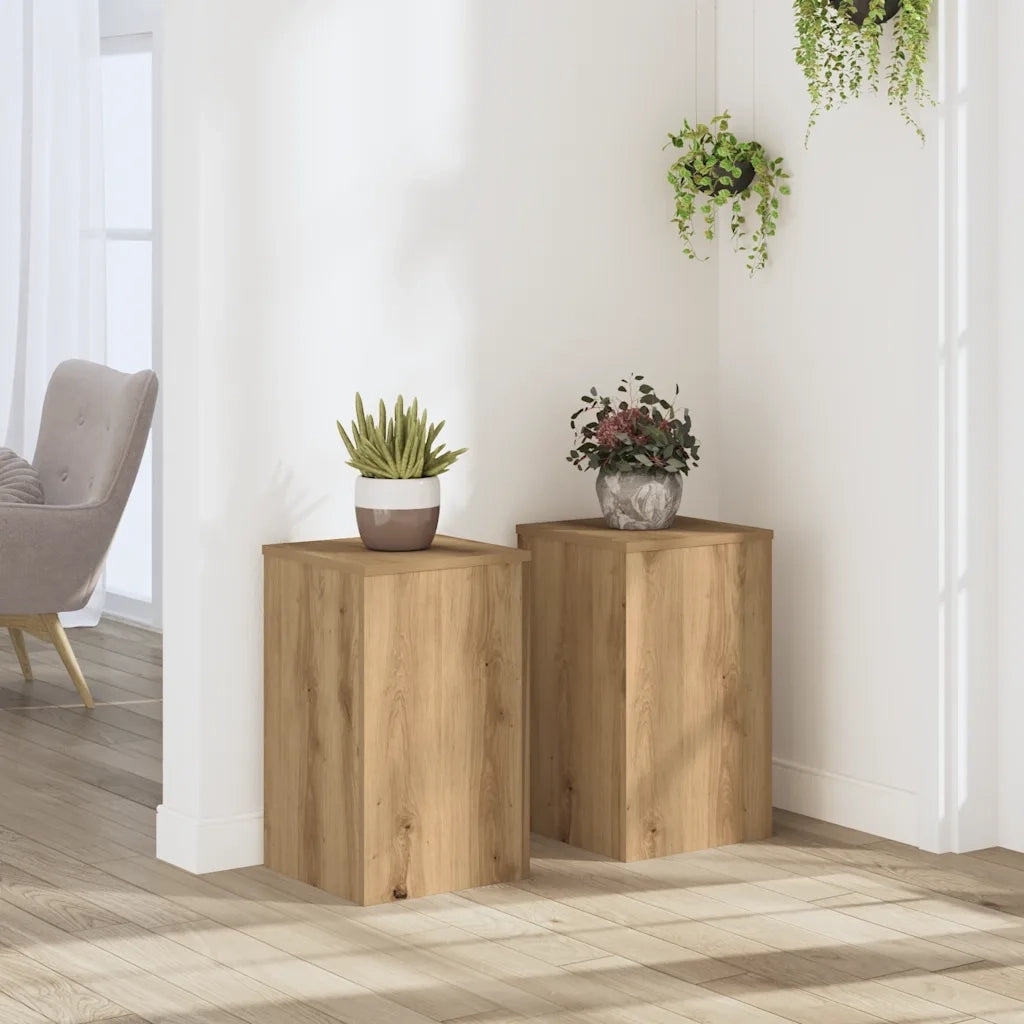 vidaXL Supporti per Piante 2 pz Rovere 30x30x50 cm in Multistrato