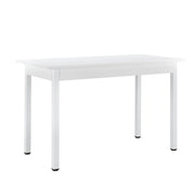 Tavolo da pranzo da cucina MDF con impiallacciatura in acciaio 120 cm x 60 cm x 75 cm bianco 03_0004293