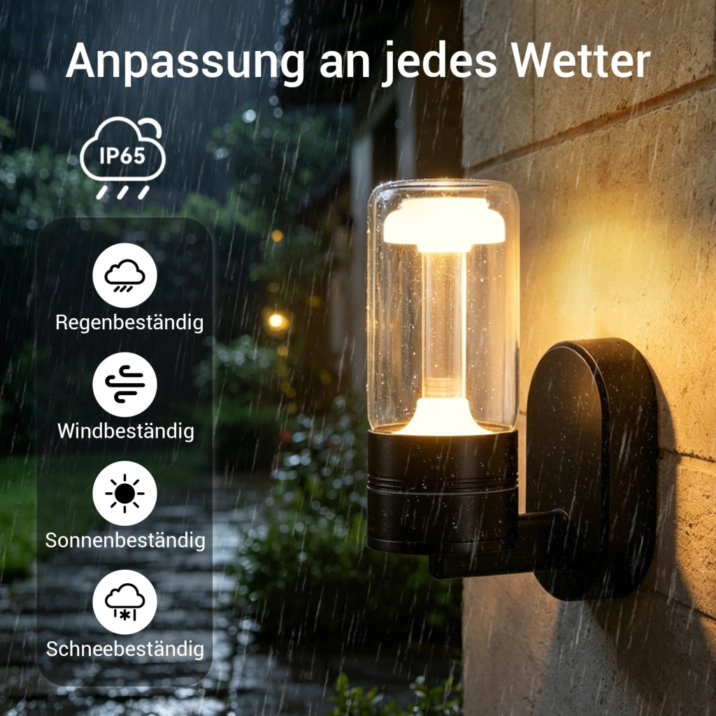 ZMH Lampada da Parete Esterno LED 10W Nero 3000K Impermeabile  IP65 per Terrazza Ingresso Corridoio