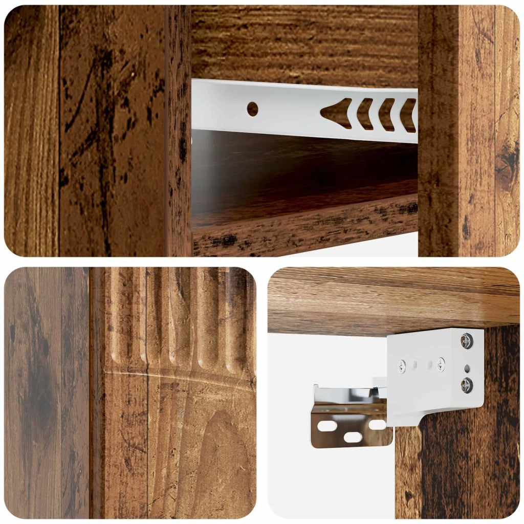 Mobiletto da notte a muro Legno antico 49 x 34,5 x 20 cm