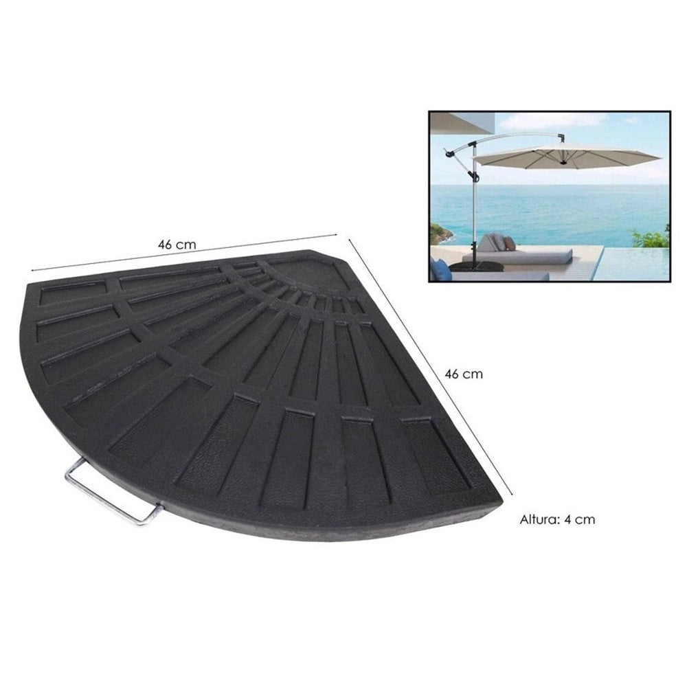 Trade Shop - Supporto Base Per Ombrellone Peso Piede D'appoggio Nero Con Maniglia Metallo 020702 -