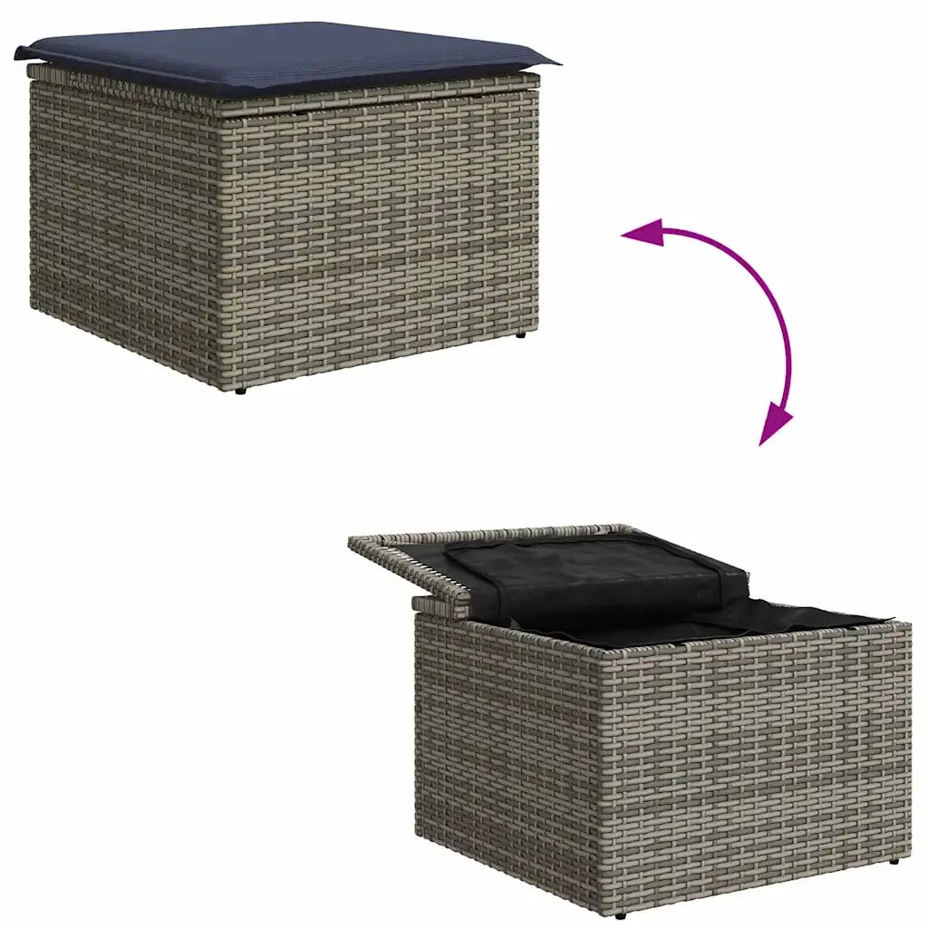 Set Divano da Giardino con cuscino 8 pcs Grigio polyrattan 3347360