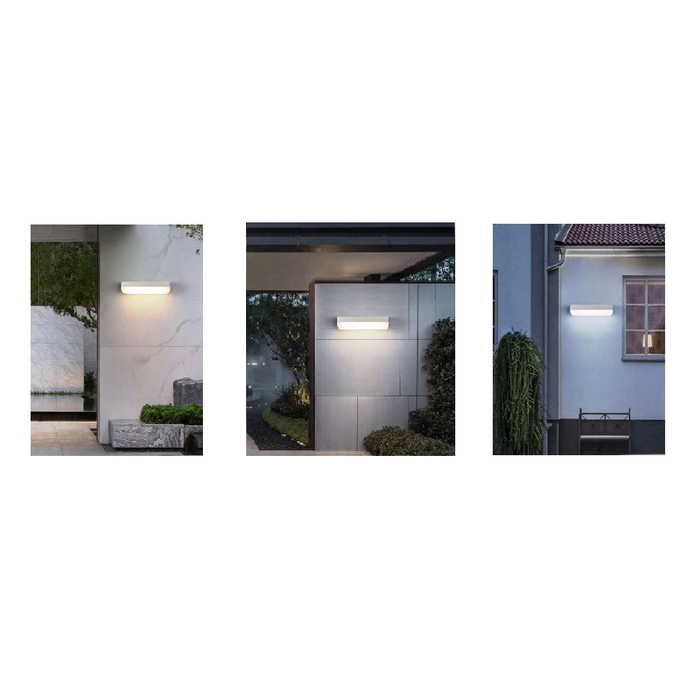 Trade Shop - Applique Bianco Da Esterno 12w Luce Fredda 6500k Naturale 4000k Calda 3000k Es63 -