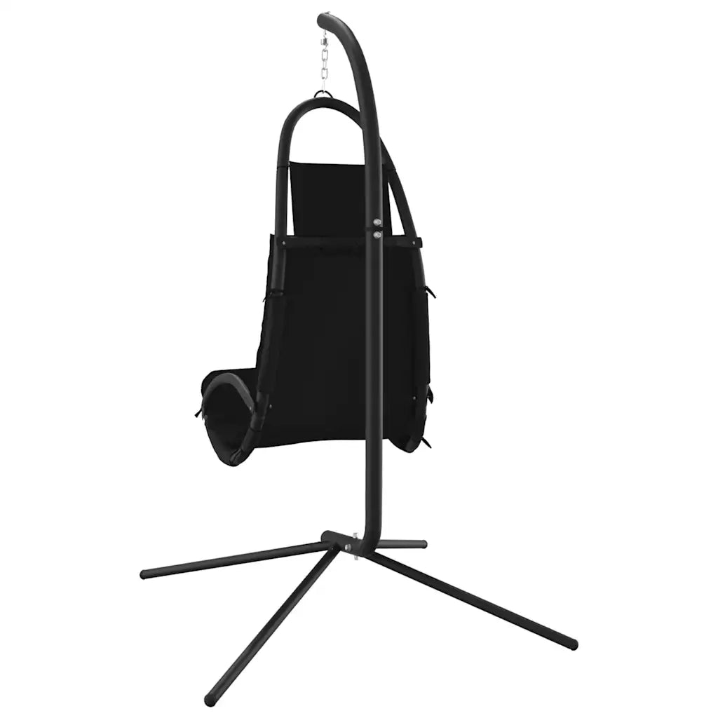 Sedia Dondolo Giardino con Cuscino Nero Tessuto Oxford Acciaio CFW4673850