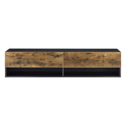 Mensola da parete di design con 2 ante porta TV portaoggetti 140 cm rovere moro nero 03_0005185