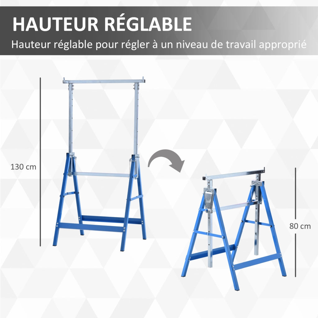 Cavalletto Pieghevole Regolabile ¨C Zephmum ¨C Blu 80-130 cm