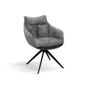 PAZZO DESIGN Sedia Gastone Grigio set da 2 sedie con rivestimento in tessuto e gambe in metallo