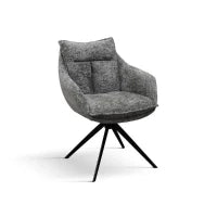 PAZZO DESIGN Sedia Gastone Grigio set da 2 sedie con rivestimento in tessuto e gambe in metallo