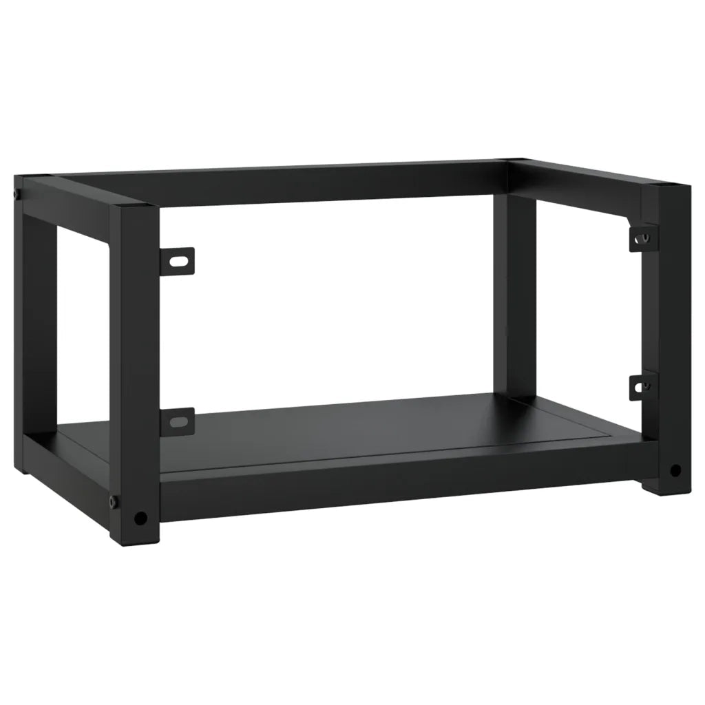 Struttura per Lavabo a Parete-Supporti per Mensole a Muro Nera 59x38x31 cm in Ferro