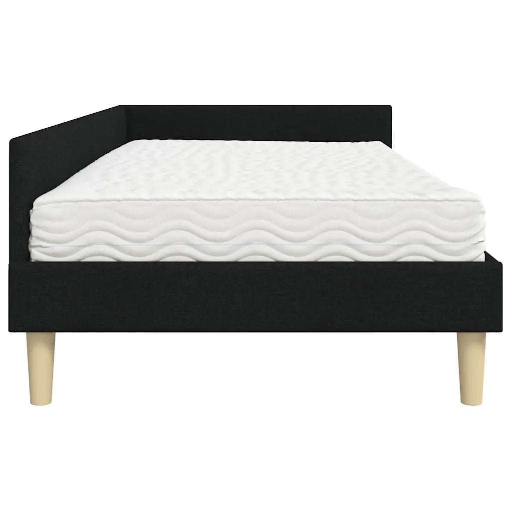 Struttura Letto Angolare con Materasso 2 pz-Giroletto con materasso Verde Tessuto 701056