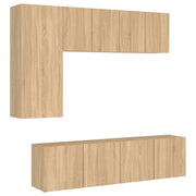 Mobile TV multimediale scaffale TV credenza mobile TV sala da pranzo soggiorno camera da letto 5 pezzi rovere Sonoma legno ingegnerizzato marrone 02_0029299