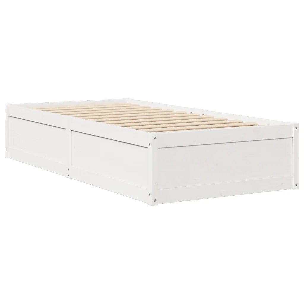 Letto singolo | Letto per adulti | Letto senza Materasso Bianco 90x200 cm Legno Massello di Pino