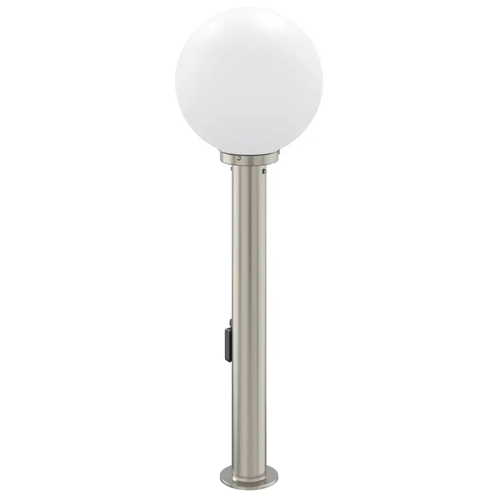 Lampada a paletto con sensore e presa 80 cm Acciaio Inox IP44 4006107