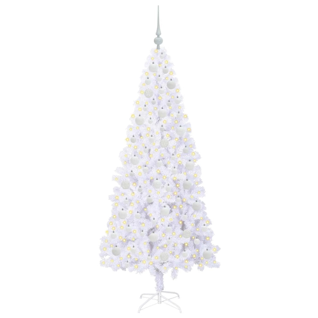 Albero di Natale | Decorazioni natalizie artificiale Bianco 180 cm PVC e Acciaio