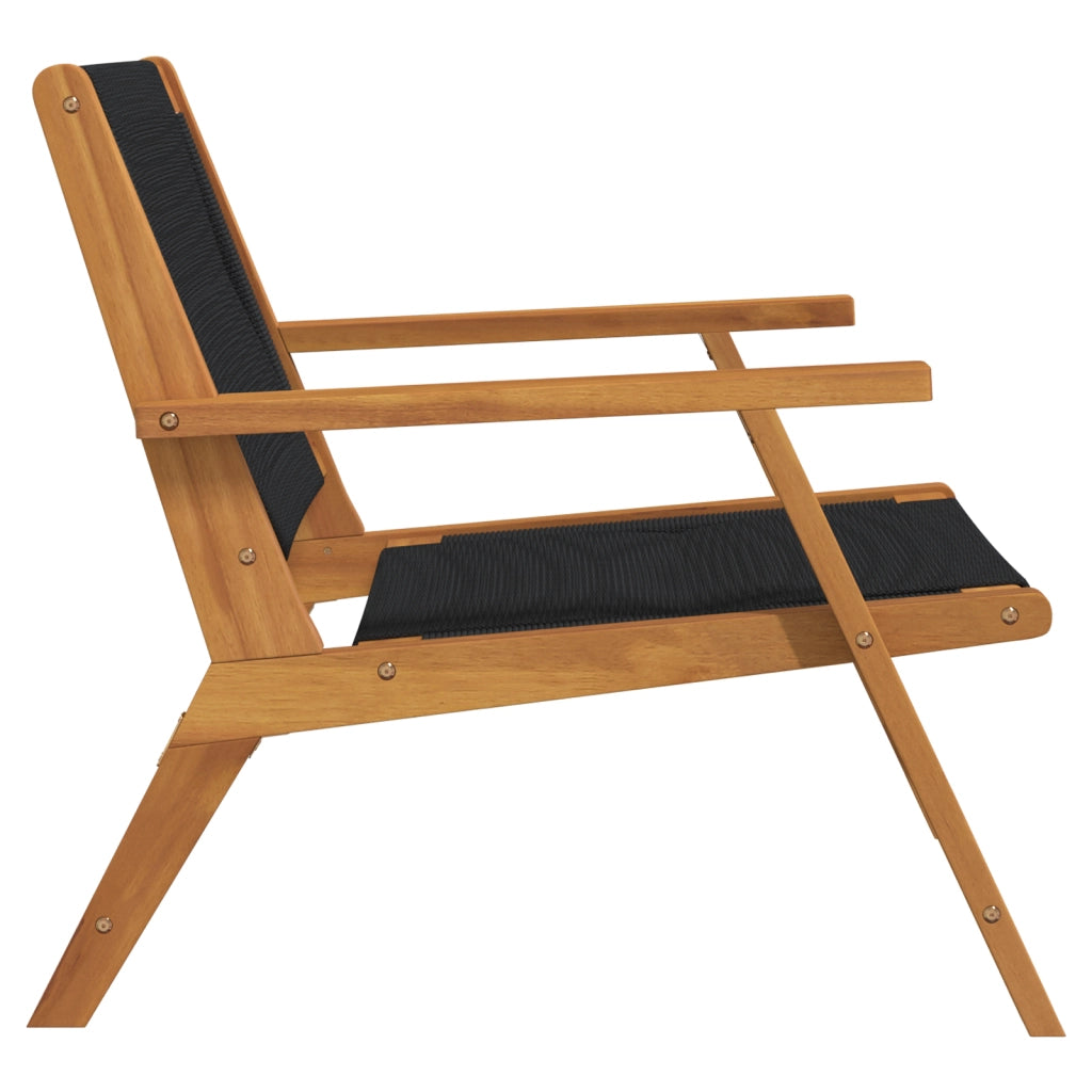 Set di sedie da giardino 2 pcs nere 67x77x73 cm legno massello di acacia