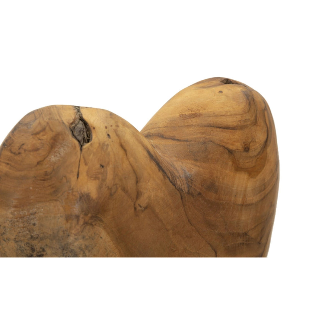 Scultura Cuore 6, Marrone, Legno, 20x12x37 cm