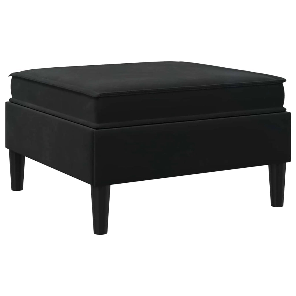 Pouf con Storage Nero Velluto