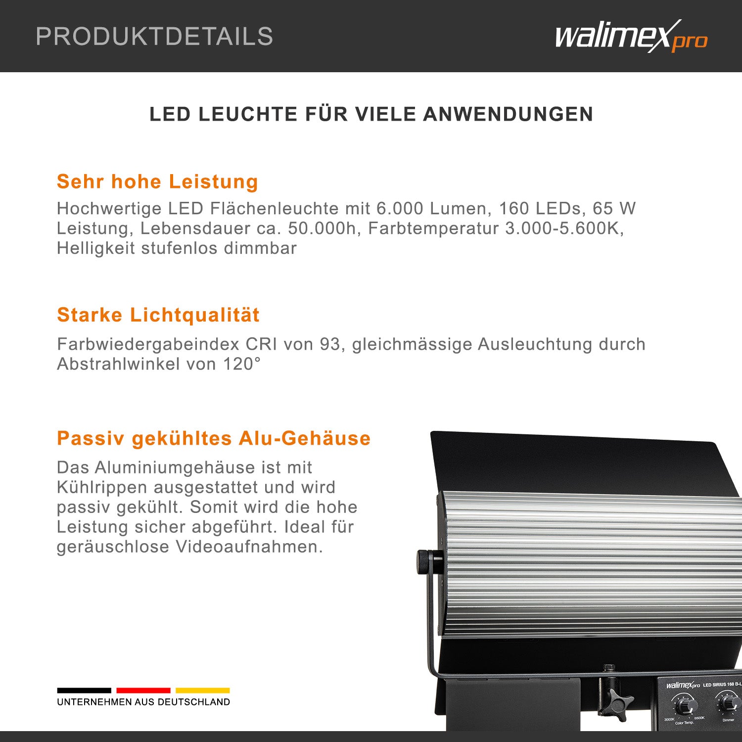 LED Sirius 160 Bi Colour Set Treppiede 2.6