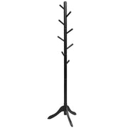 Appendiabiti da terra altezza regolabile 100 x 50 x 175 cm 8 ganci stabili design moderno in legno nero 20_0018890