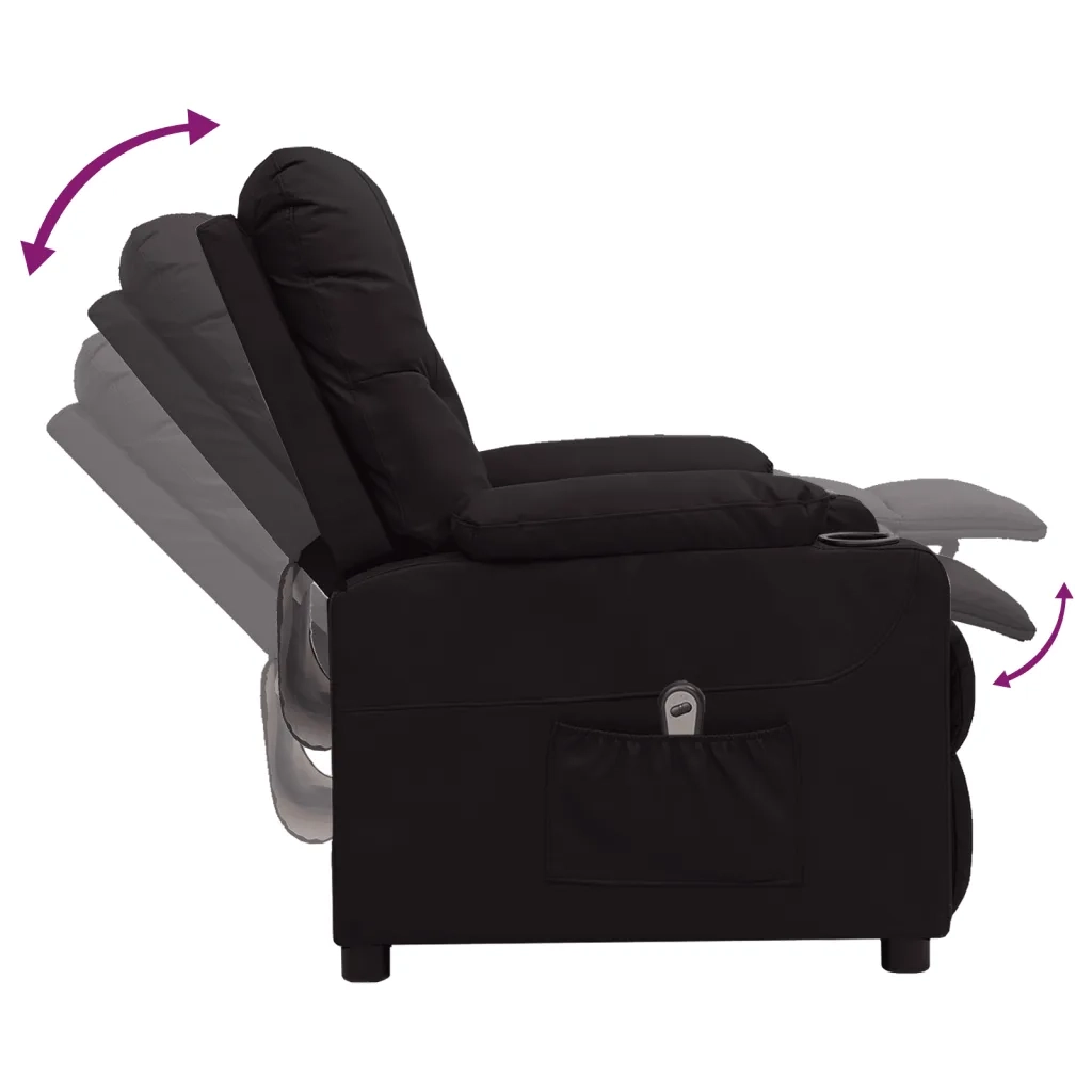 Poltrona | Sedia Relax Reclinabile Elettrica Nera in Similpelle