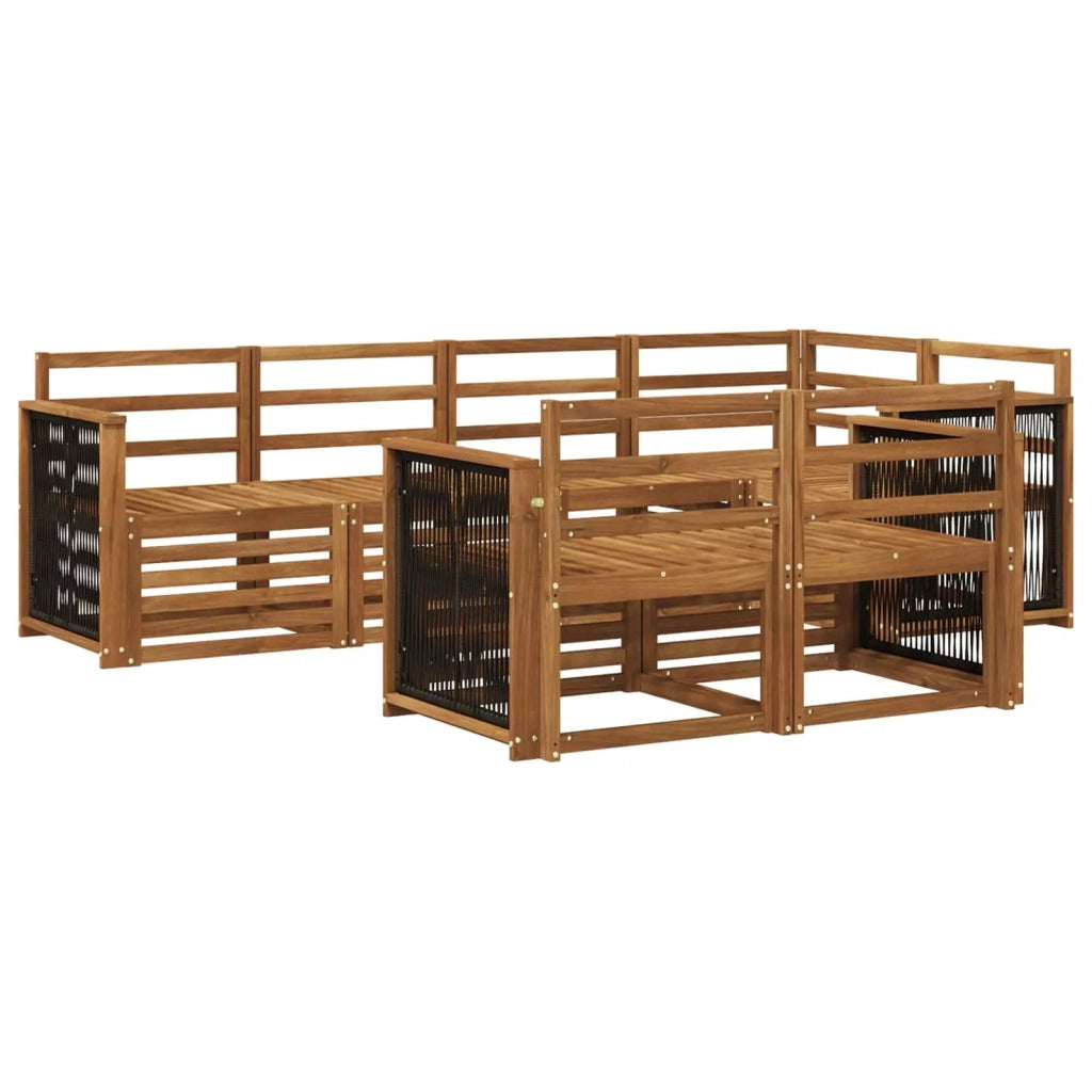 Set divano sezionale 6 pcs Naturale Legno di Acacia Massello 3384470