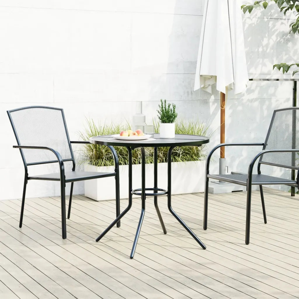 Tavolino da Giardino | Tavolo Patio Rotondo Antracite ?80x72,5 cm Acciaio Verniciato