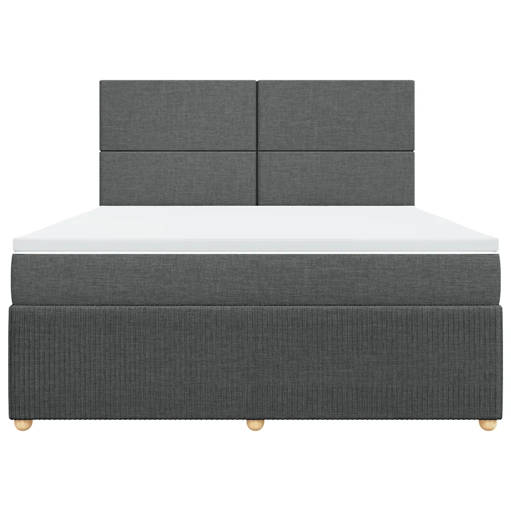 Giroletto a Molle con Materasso Grigio Scuro 180x200 cm Tessuto