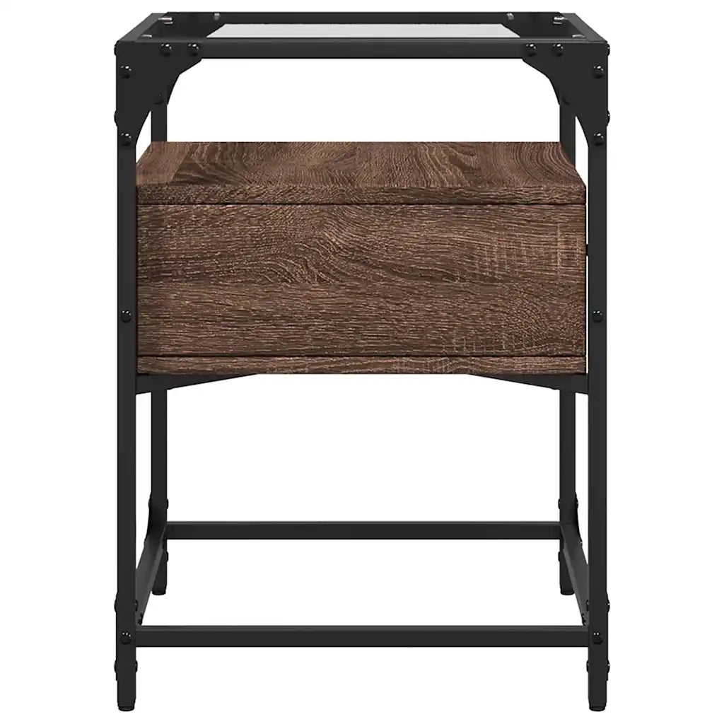 Set di 2 Comodini | Armadio da Notte | Mobiletto da notte Rovere Marrone 40x40x55 cm in Legno Multistrato