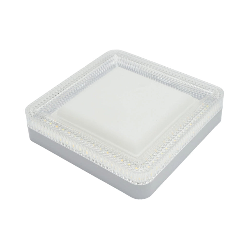 Plafoniera LED 24W, 220V, luce regolabile 3CCT 3000K/4000K/6500K, corpo quadrato 180x180x40mm, IP20