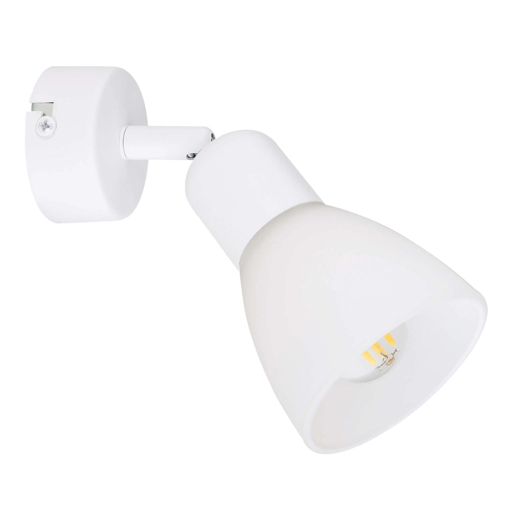 Faretto Malta 1xE14 bianco metallo/vetro Light Prestige