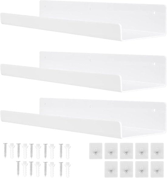 Wandrekken senza forare - design moderno - 3 pezzi - bianco - acrilico