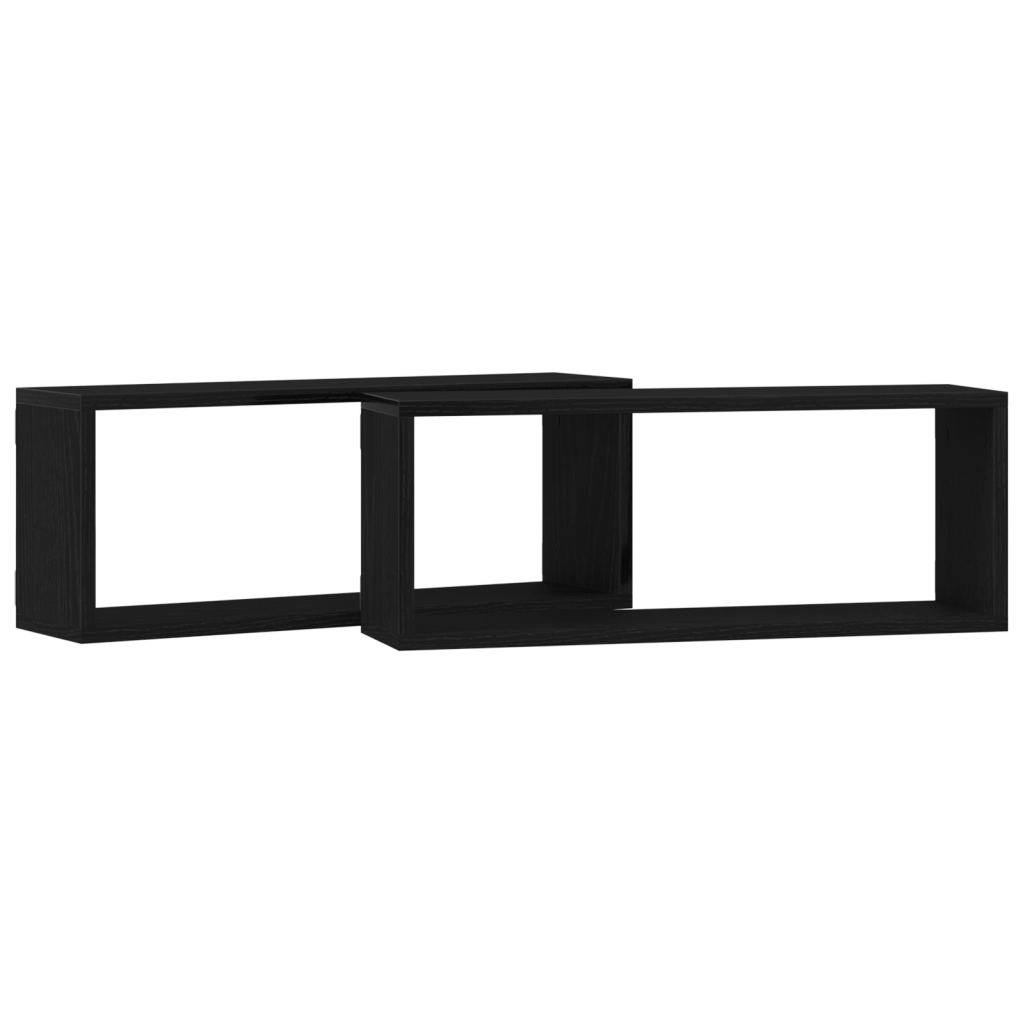 Scaffali  2 Pezzi Rovere Nero 60x15x23 cm Realizzato in Legno Ingegnerizzato
