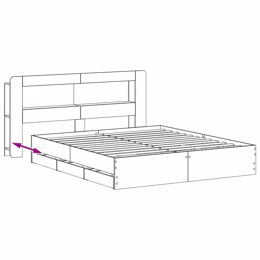Struttura del letto con stoccaggio e testata Sonoma grigio 3434072