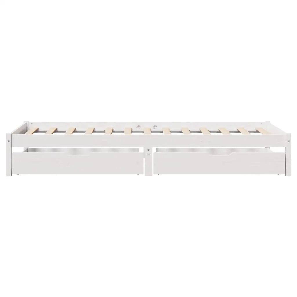 Letto senza Materasso Bianco 75x190 in Legno Massello di Pino 3301421