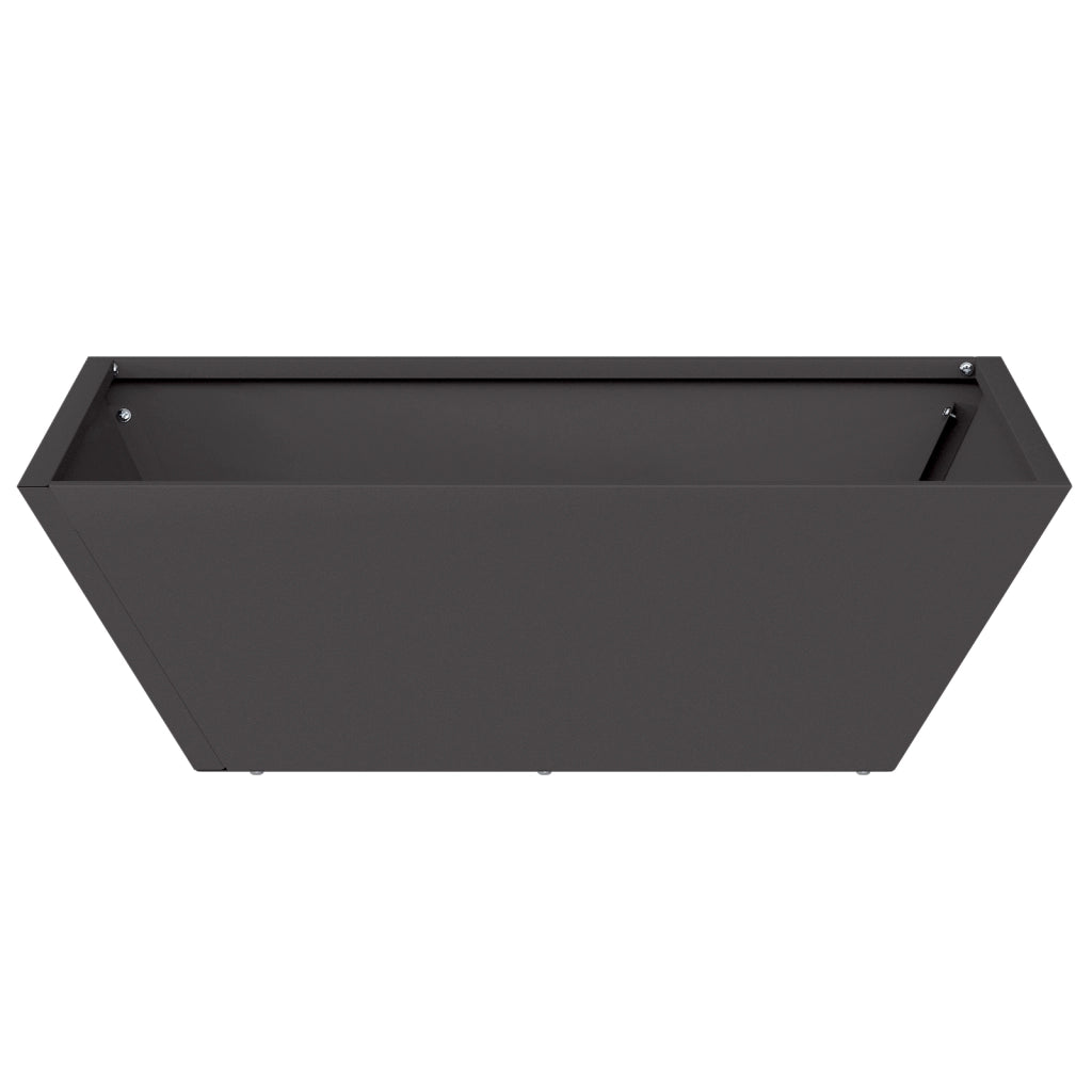 Set di Fioriere in Plastica Nera 50 x 50 x 15 cm