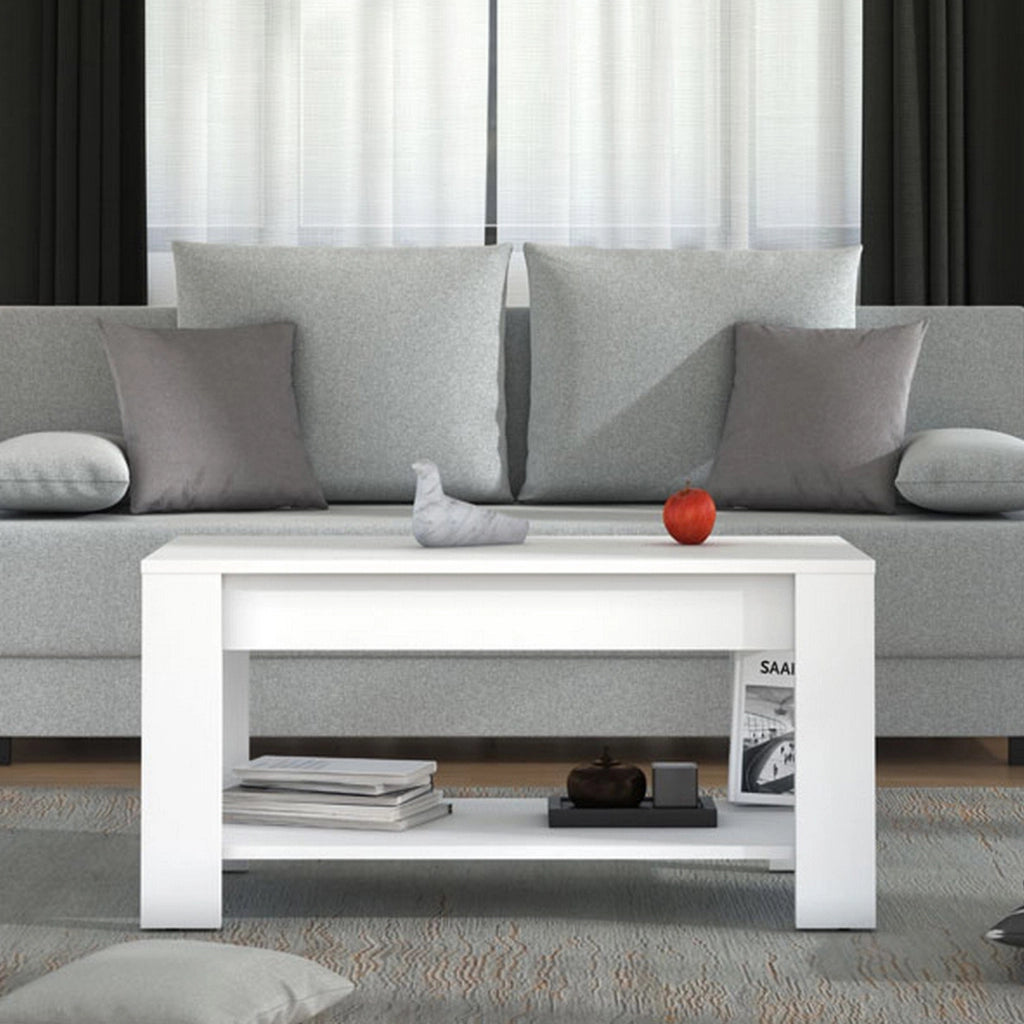 Signa, Tavolino da Salotto un Vano, 90x49.5x45.5h cm Bianco