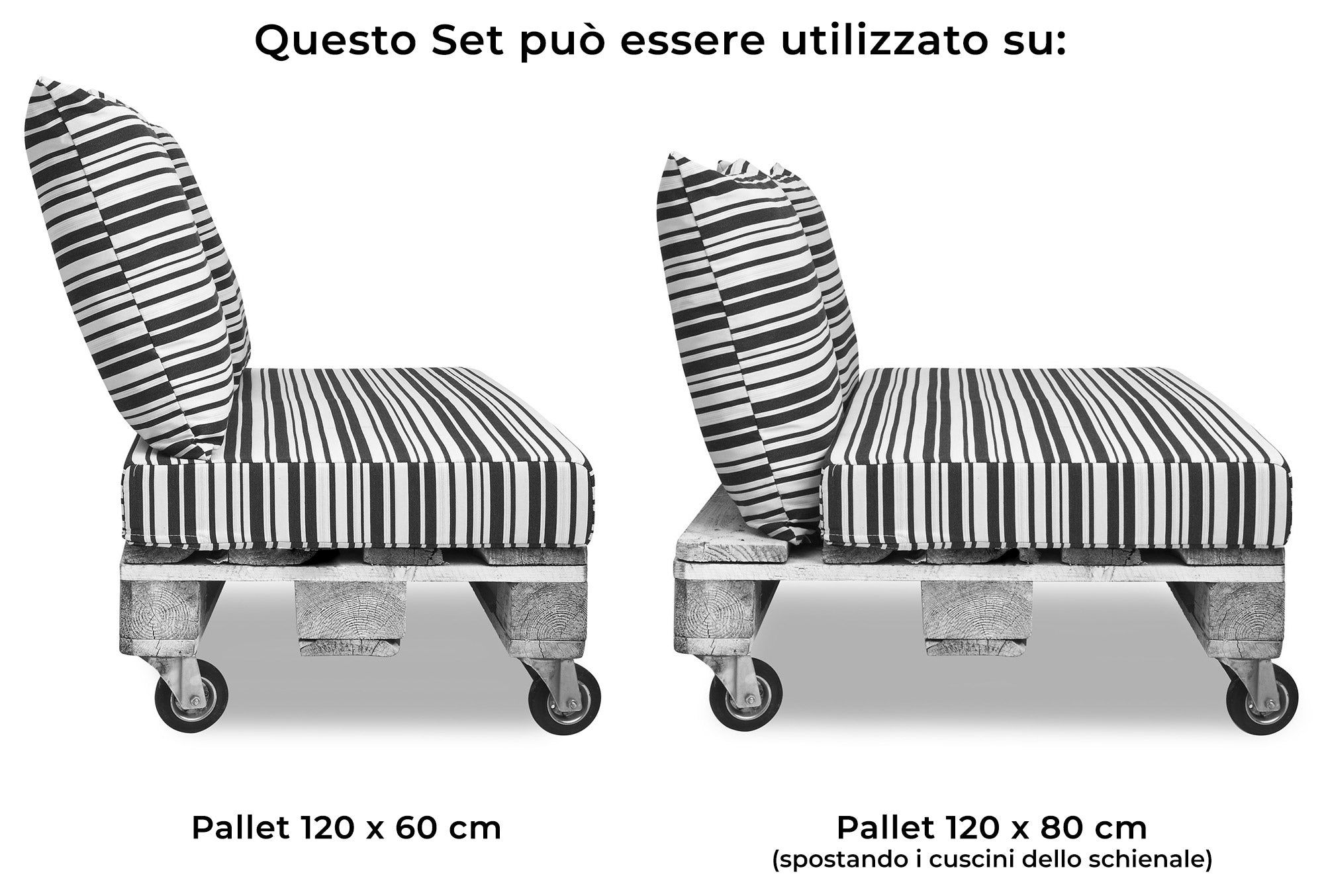 Cuscini per Pallet 120x80 cm Seduta e Schienale in Similpelle Mariotti Belem Lime