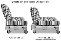 Cuscini per Pallet 120x80 cm Seduta e Schienale in Similpelle Mariotti Belem Blu