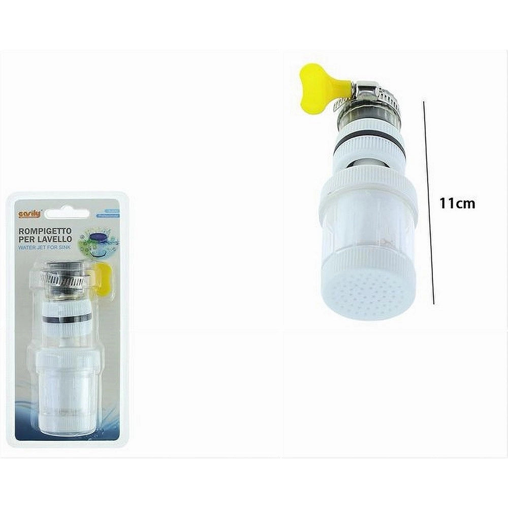 Trade Shop - Rompigetto Per Rubinetto Filtro Acqua Lavello Per Bagno Cucina Bianco 11cm 87488 -