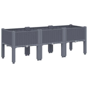 Fioriera rialzata per piante fiori patio giardino con gambe 120 x 40 x 42 cm PP grigio 02_0038150
