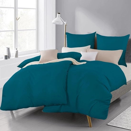 Set di coperte da letto a due posti 135 x 200 cm - 4 pezzi - Incluso cuscini con coperture - Microfibra super soffice con chiusura a righello