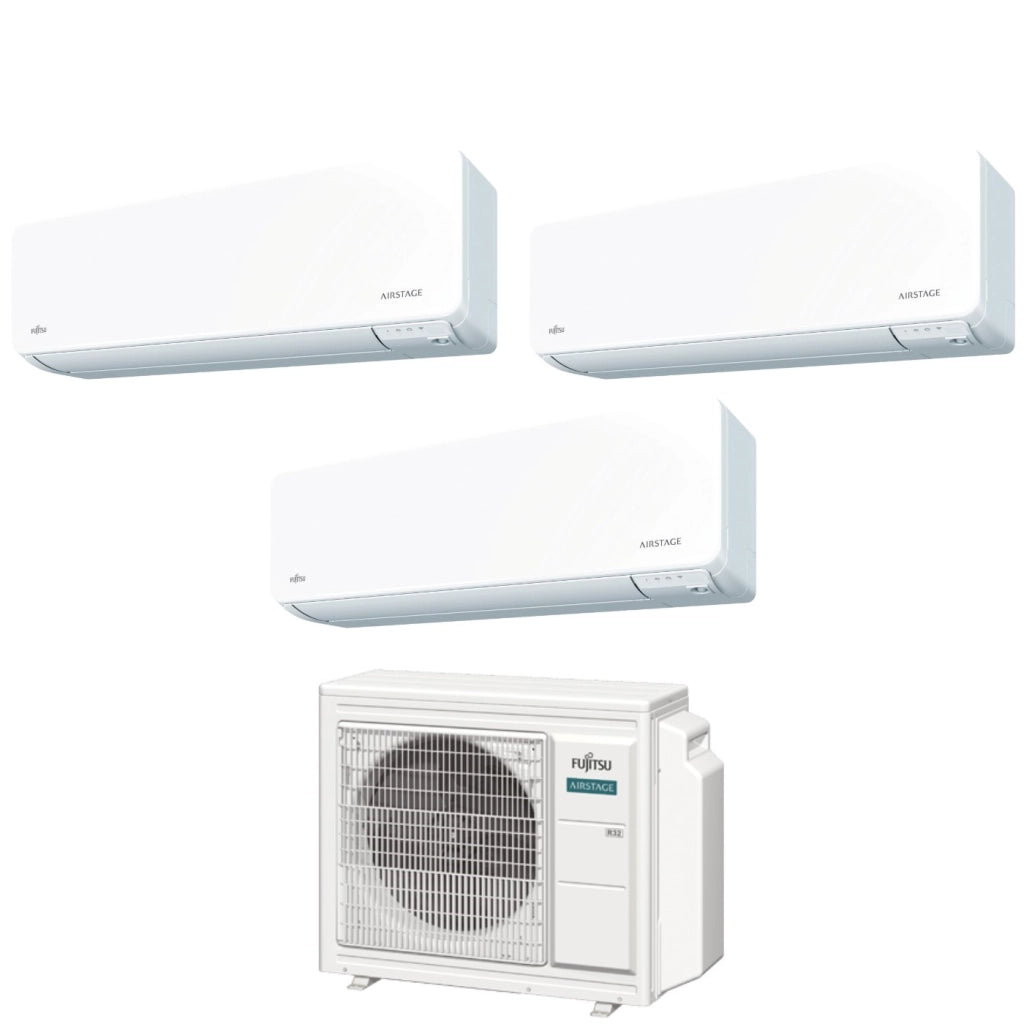 Climatizzatore Condizionatore Fujitsu Trial Split Inverter serie KG AIRSTAGE 7+7+9 con AOEG18KBCA3 R-32 Wi-Fi Integrato 7000+7000+9000