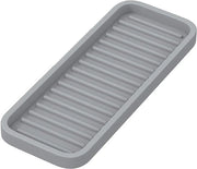 Mat di Acciaio Inox con Maniglia di Silicone - Multifunzionale per Cucina e Bagno | Antiscivolo, Rapido asciugamento & Resistente alle Macchie | Facile da Pulire (Formato Universale)