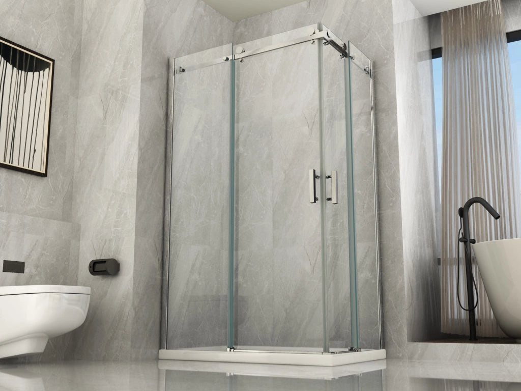 Box doccia due lati scorrevole cristallo 8mm trasparente h.195 FLUIDA 70x120 cm