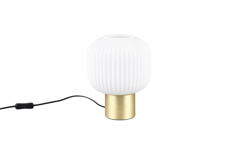 Lampada tavolo DIVA ottone paralume-bianco E27 40W Trio
