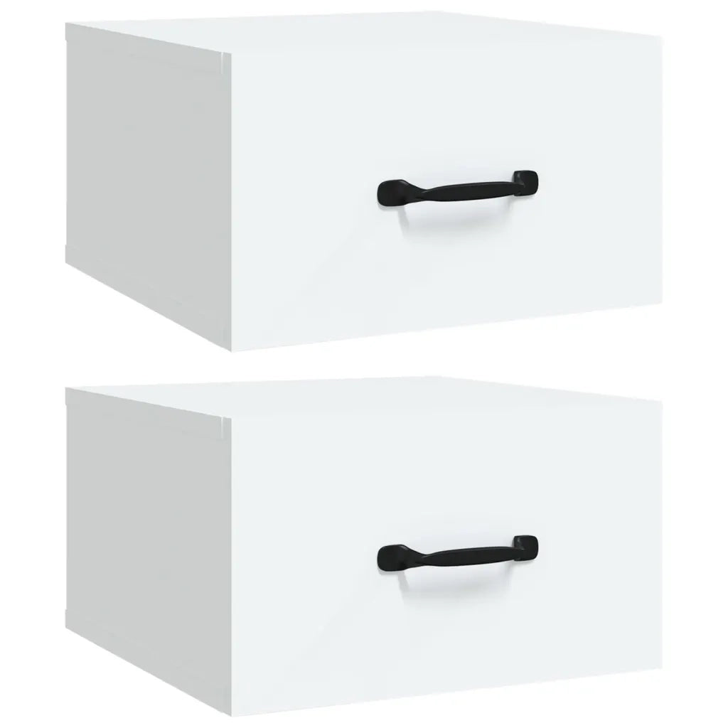 Comodini a Muro 2 pz-Set di 2 Tavolino da notte Bianchi 35x35x20 cm 560987