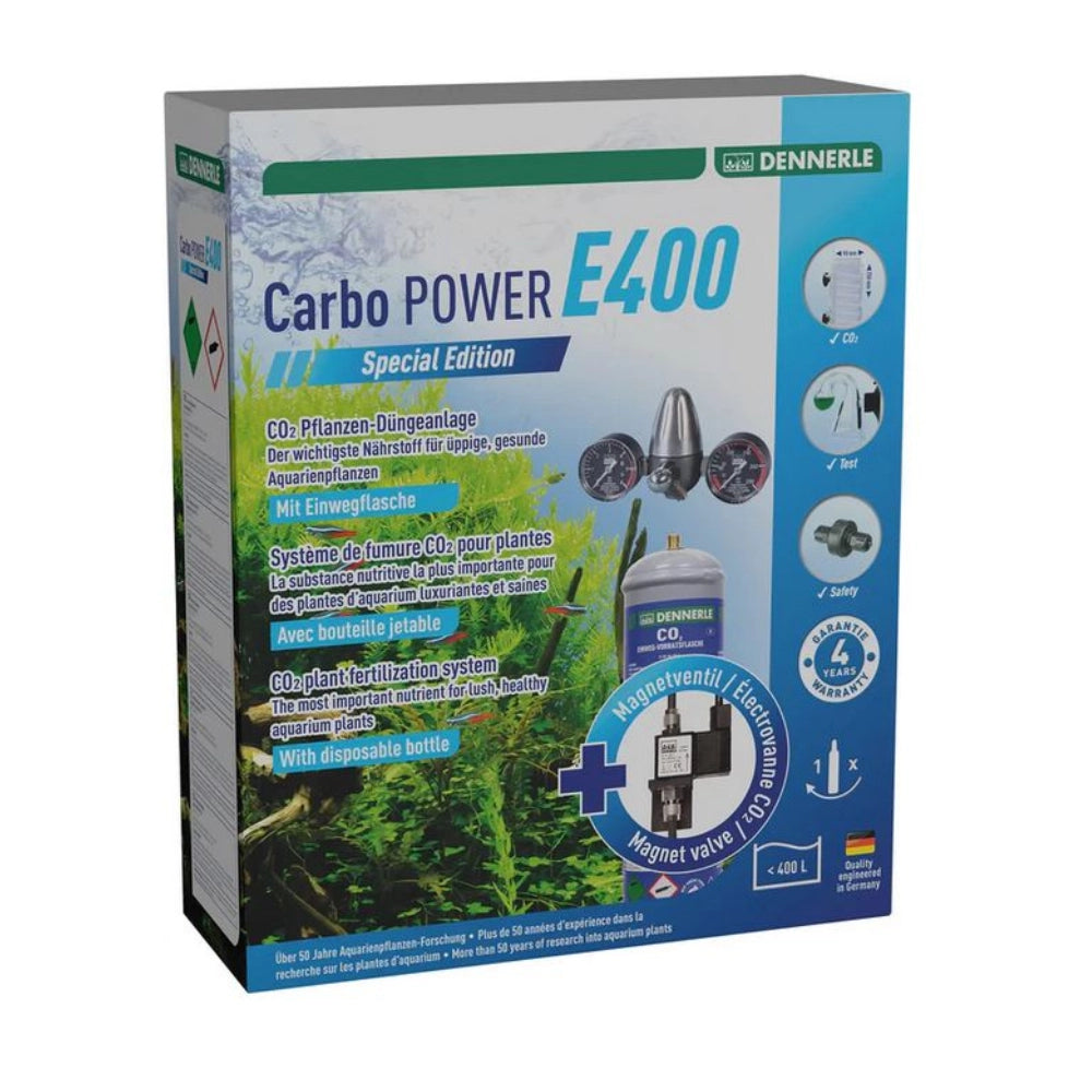 Dennerle Carbo Power E400 Special Edition - Impianto CO2 completo con Bombola usa e getta 500gr, manometri ed elettrovalvola