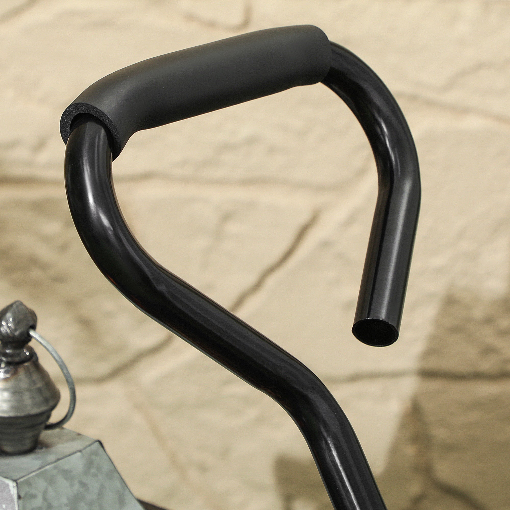 Carrello da Giardino 105x51x54 cm da 114L con Sacca Portaoggetti e Pareti Rimovibili in Acciaio Nero