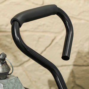 Carrello da Giardino 105x51x54 cm da 114L con Sacca Portaoggetti e Pareti Rimovibili in Acciaio Nero